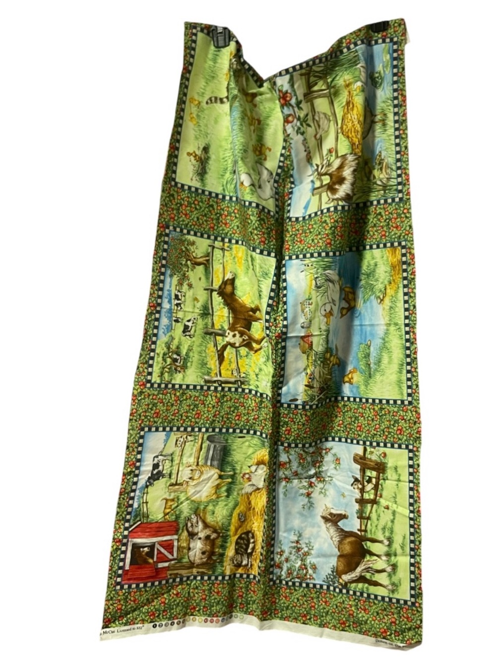 Fabric panel farm animals print